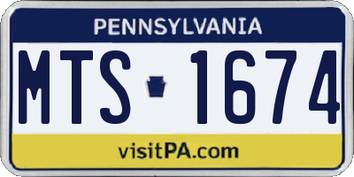 PA license plate MTS1674