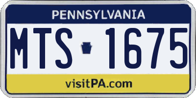 PA license plate MTS1675