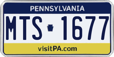 PA license plate MTS1677