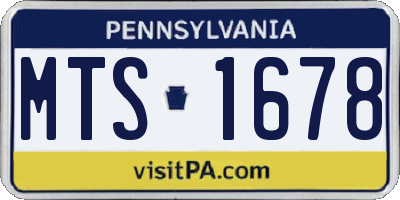 PA license plate MTS1678