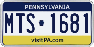 PA license plate MTS1681