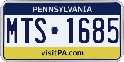 PA license plate MTS1685