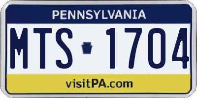 PA license plate MTS1704