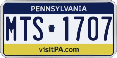 PA license plate MTS1707