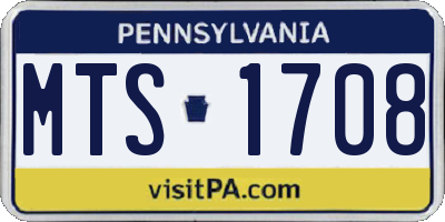PA license plate MTS1708