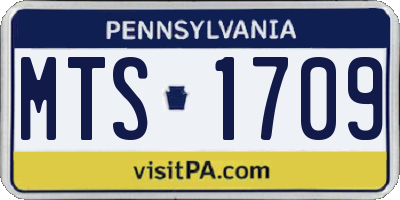 PA license plate MTS1709