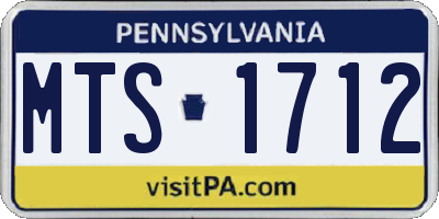 PA license plate MTS1712