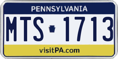 PA license plate MTS1713