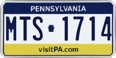 PA license plate MTS1714