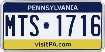 PA license plate MTS1716