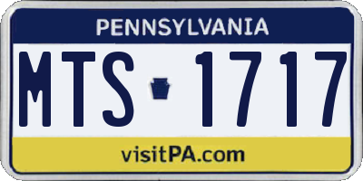 PA license plate MTS1717