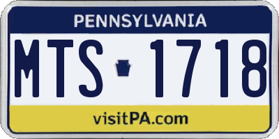 PA license plate MTS1718