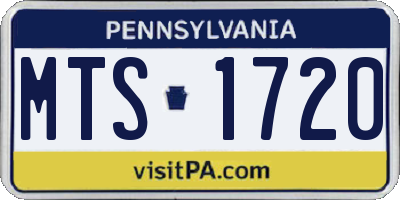 PA license plate MTS1720