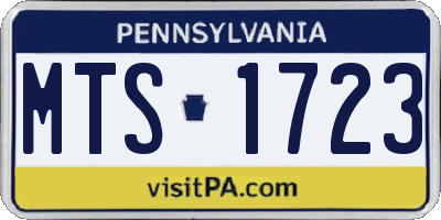 PA license plate MTS1723