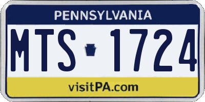 PA license plate MTS1724