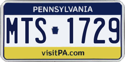 PA license plate MTS1729