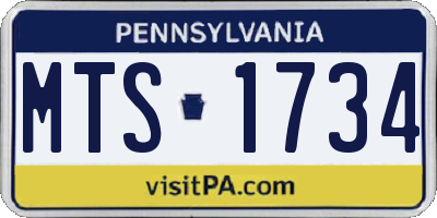 PA license plate MTS1734