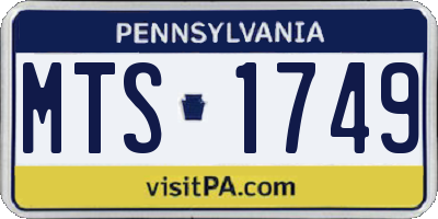 PA license plate MTS1749