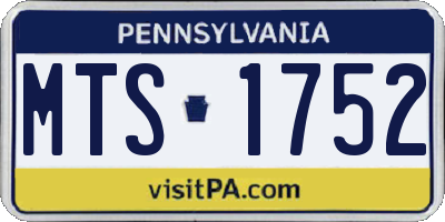 PA license plate MTS1752