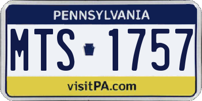 PA license plate MTS1757