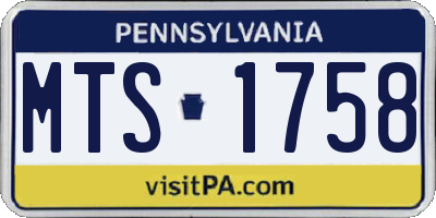 PA license plate MTS1758