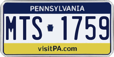 PA license plate MTS1759