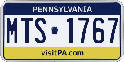PA license plate MTS1767
