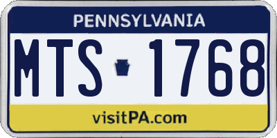 PA license plate MTS1768
