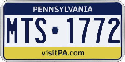 PA license plate MTS1772