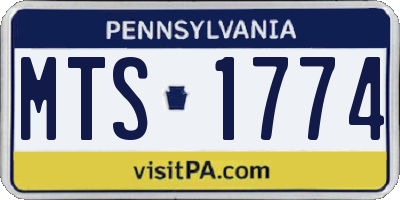 PA license plate MTS1774