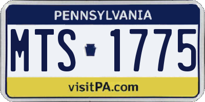 PA license plate MTS1775