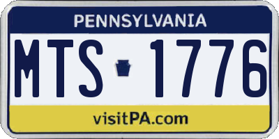 PA license plate MTS1776