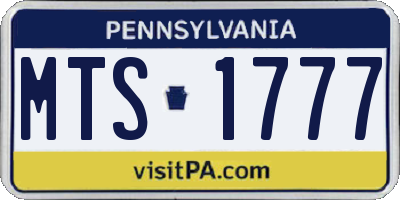 PA license plate MTS1777