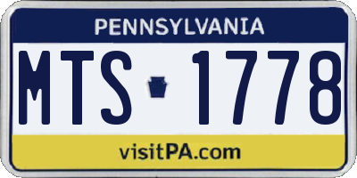 PA license plate MTS1778