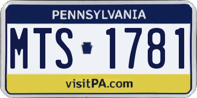 PA license plate MTS1781