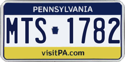 PA license plate MTS1782