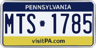 PA license plate MTS1785