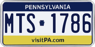 PA license plate MTS1786