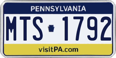 PA license plate MTS1792
