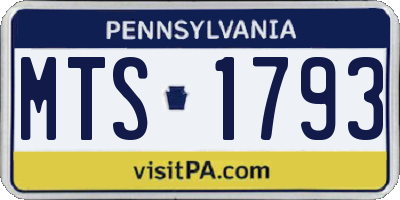 PA license plate MTS1793