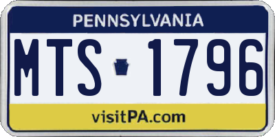 PA license plate MTS1796