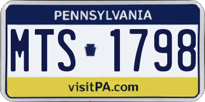 PA license plate MTS1798
