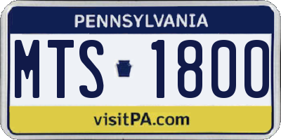 PA license plate MTS1800