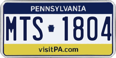 PA license plate MTS1804