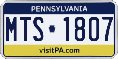 PA license plate MTS1807