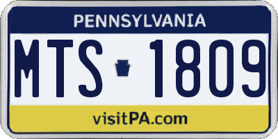 PA license plate MTS1809