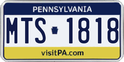 PA license plate MTS1818