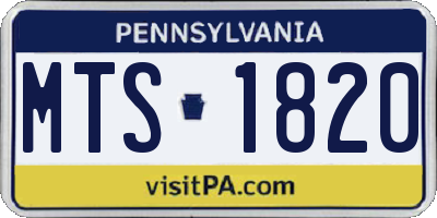 PA license plate MTS1820