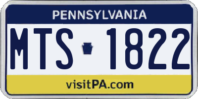 PA license plate MTS1822