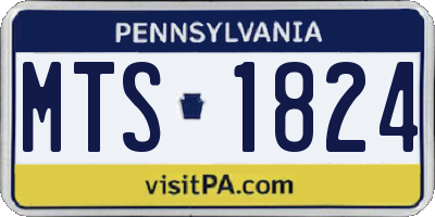 PA license plate MTS1824